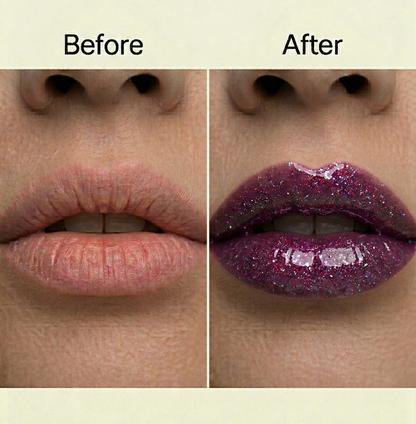 BELEY Glitter Lip Oil – Plum Purple Iridescent Shimmer