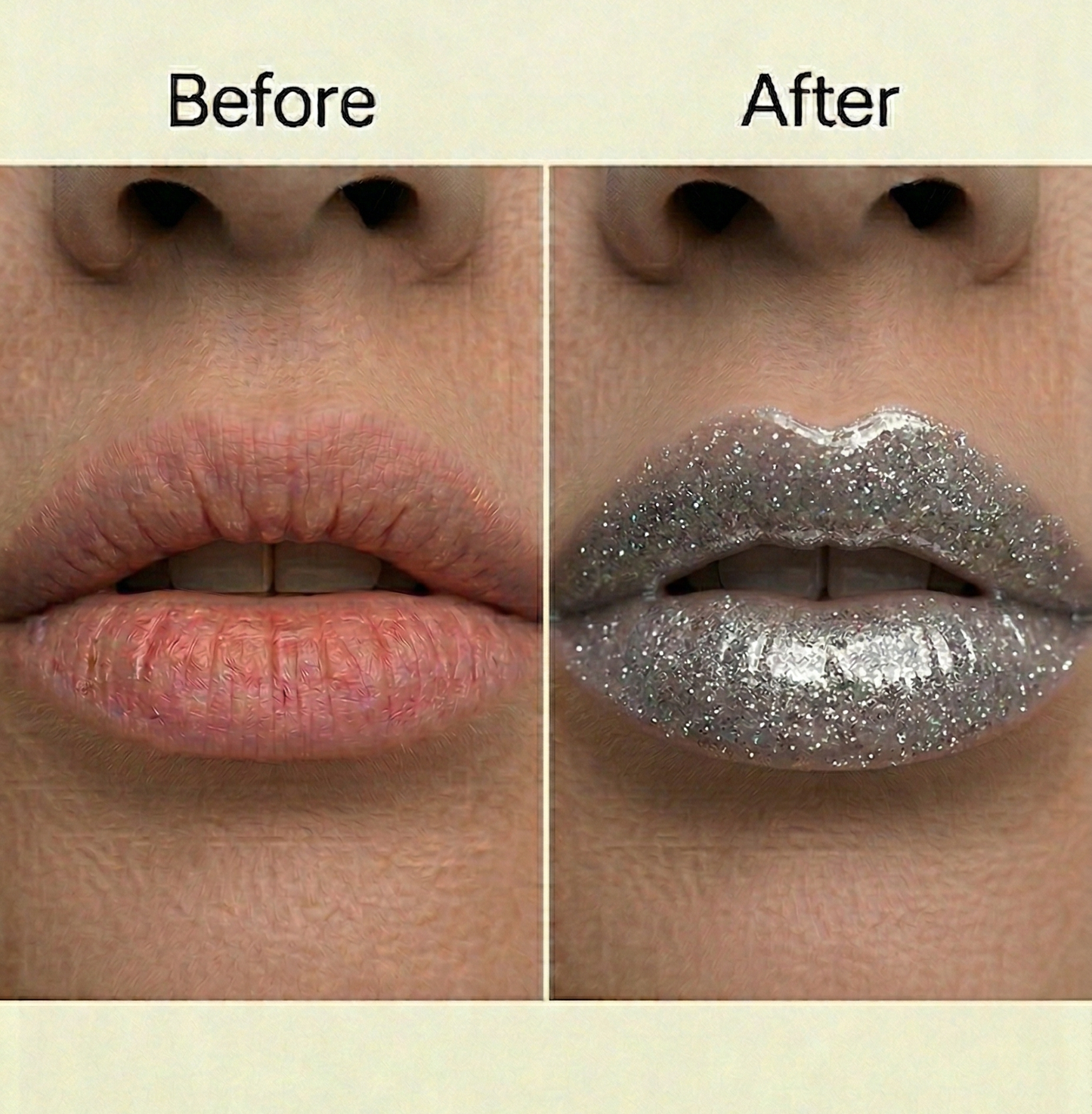 BELEY Glitter Lip Oil – Silver Iridescent Shimmer