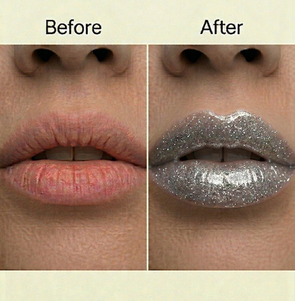 BELEY Glitter Lip Oil – Silver Iridescent Shimmer