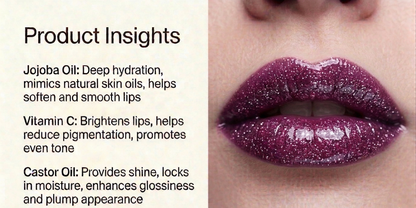 BELEY Glitter Lip Oil – Plum Purple Iridescent Shimmer
