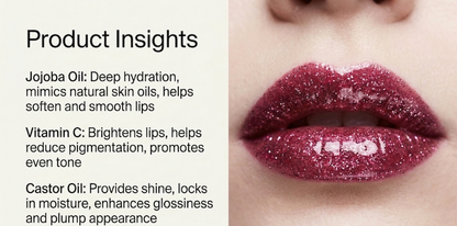 BELEY Glitter Lip Oil –  Dark Pink