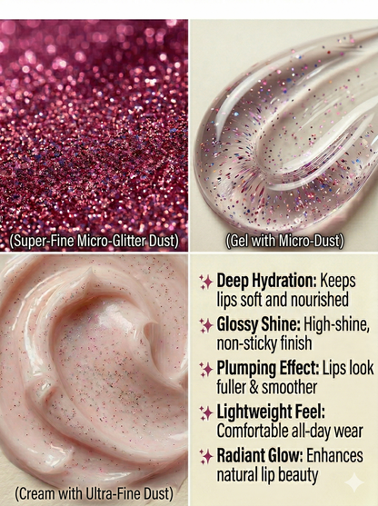 BELEY Glitter Lip Oil – Plum Purple Iridescent Shimmer