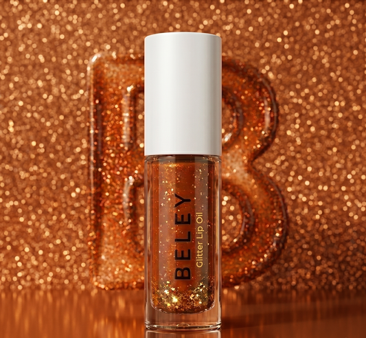 BELEY Glitter Lip Oil – Rust Orange Terracotta Shimmer