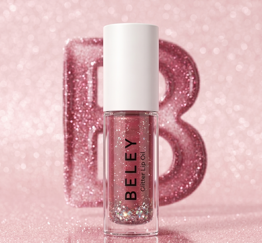 BELEY Glitter Lip Oil – Rose Pink